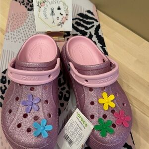 CROCS Bella Glitter Clog in Sparkling Pink
